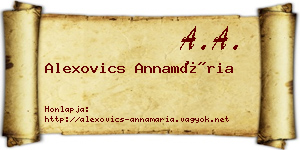 Alexovics Annamária névjegykártya